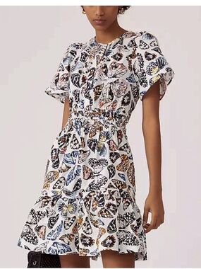 Anthropologie Maeve Somerset Women’s Butterfly Print Mini Dress in a Size Large